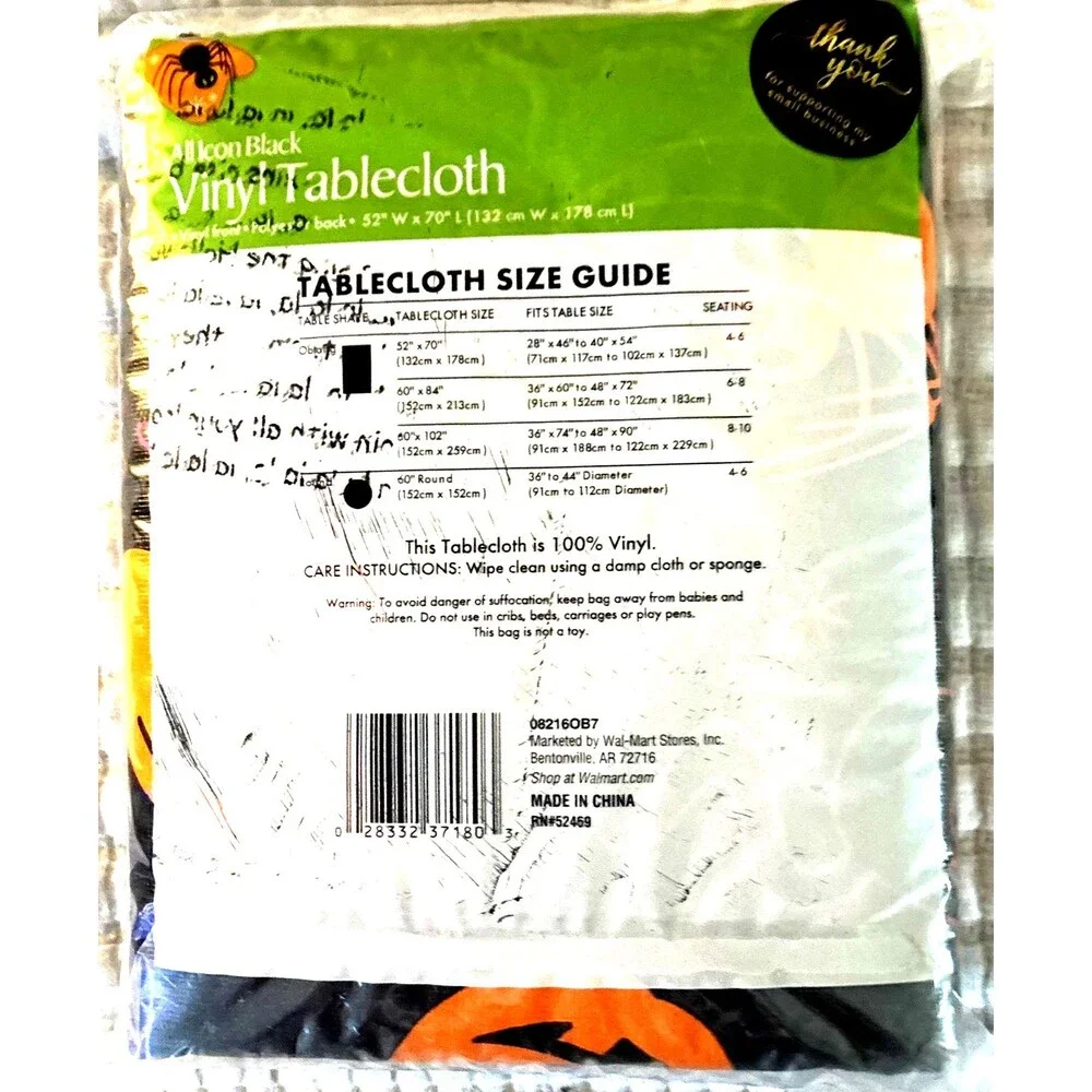 Halloween Trick or Treat Vinyl Tablecloth 52